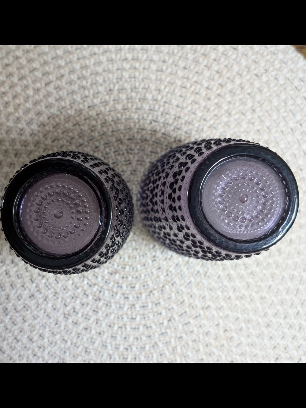 Set of 2 Vintage Purple Hobnail Glass Tumblers Cottagecore Style